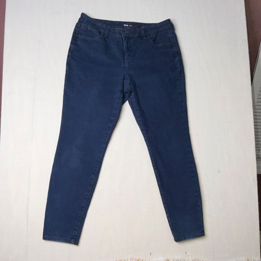 Style&co. Denim Medium Wash Blue Stretch Skinny Slim Jeans Women's Pockets